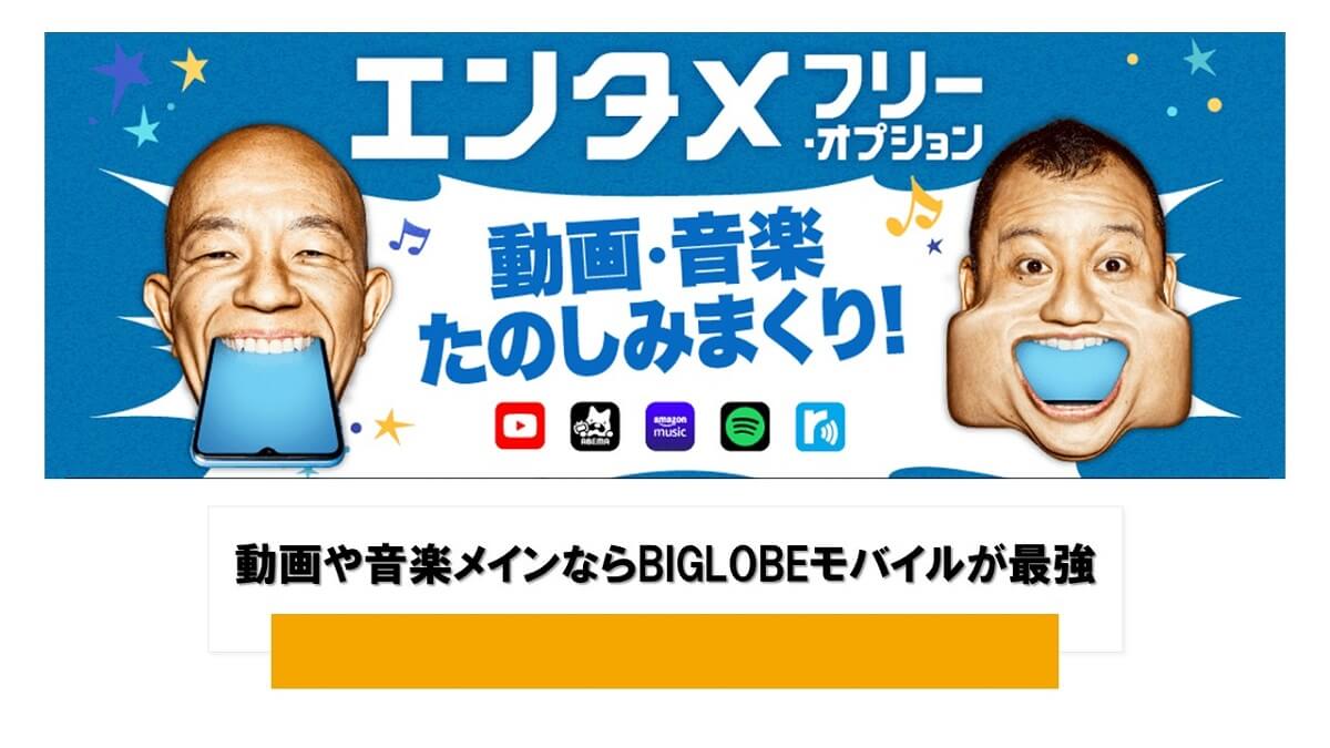 動画や音楽メインで使いたいならBIGLOBEモバイルが最強